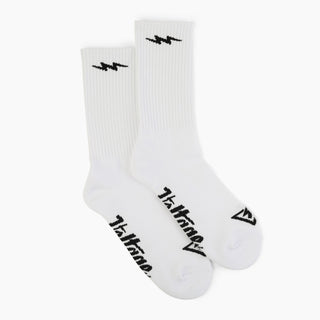 Pure White Grinder Lucky Cotton Crew Socks