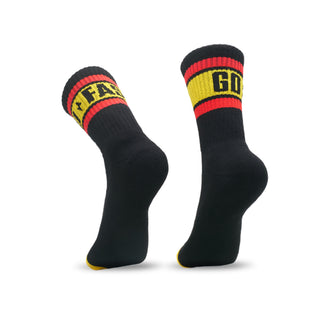 Go Fast Black Lucky Cotton Crew Socks